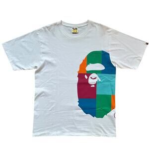 XL Bape Color Block Big Ape Head Side Tee